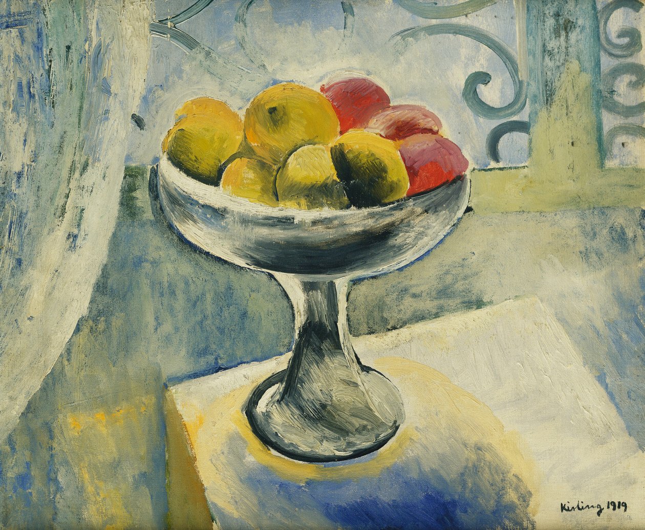 Stilleben med äpplen; Nature Morte aux Pommes av Moise Kisling