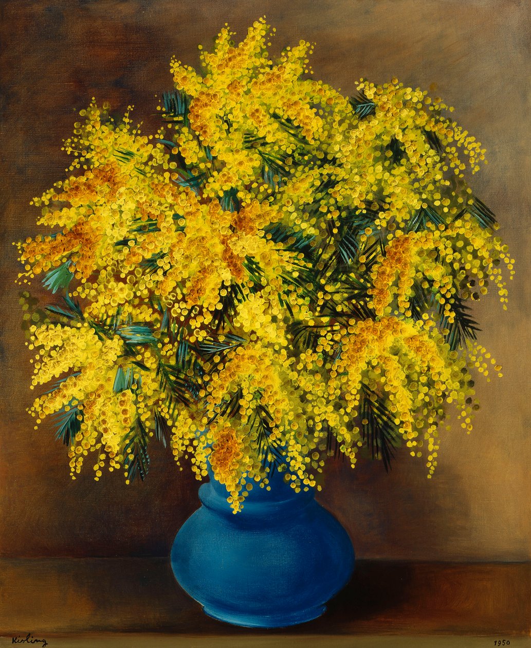 Vase of Mimosas; Vase de Mimosas av Moise Kisling