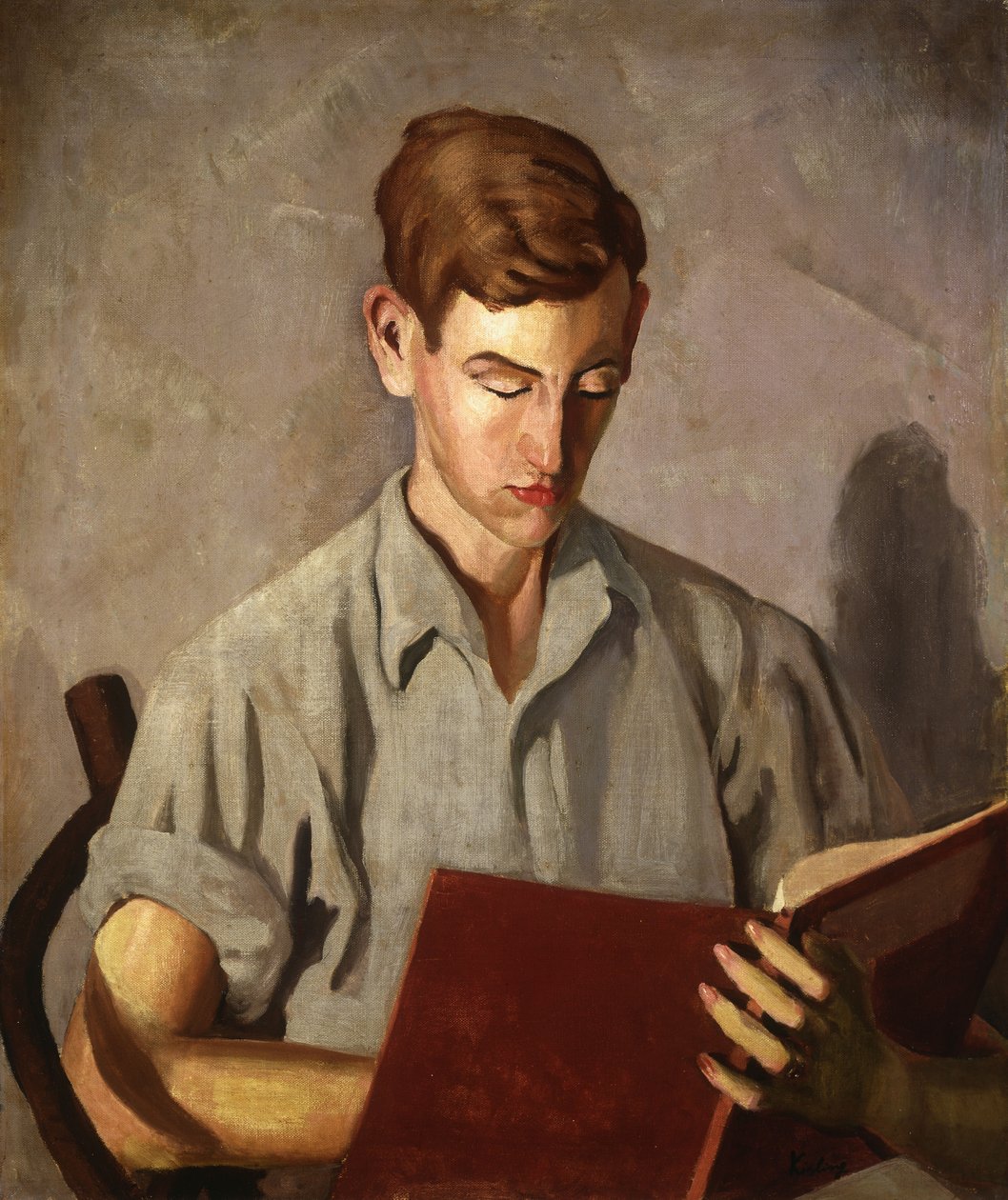 Ung pojke läser av Moise Kisling