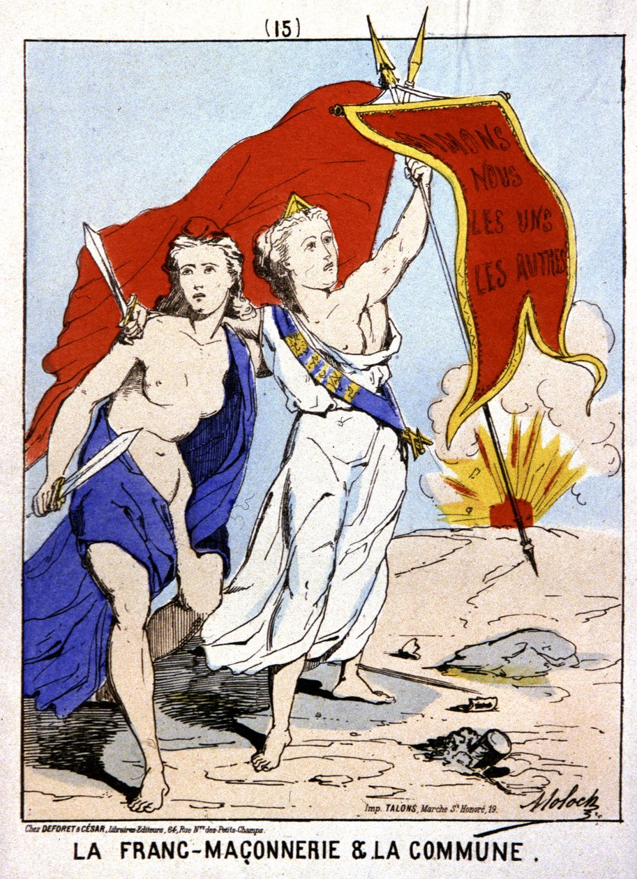 Frimureriet allierade med La Commune, ca 1871 (illustration) av Moloch (1849 1909)