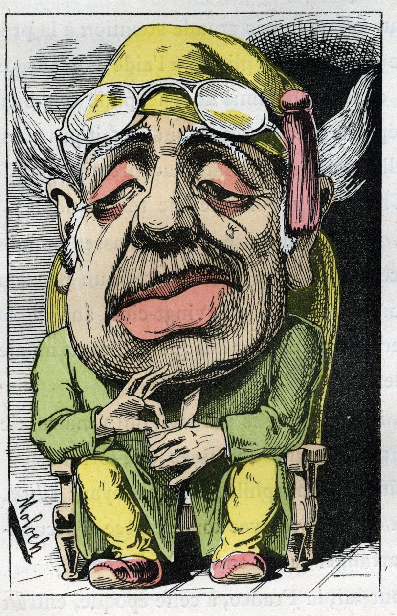 Allegory of a Cuckold på 1800-talet i "" Le Trombinoscope"" av Touchatout, tecknad av B. Moloch från 1882 (1849-1909). Privat samling. av Moloch