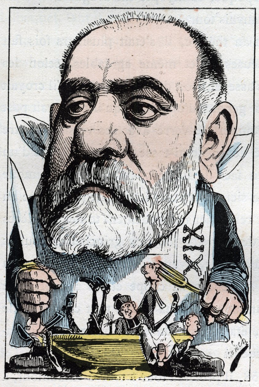 Tecknad film föreställande den dramatiske kritikern Francisque Sarcey (1827-1899 av Moloch
