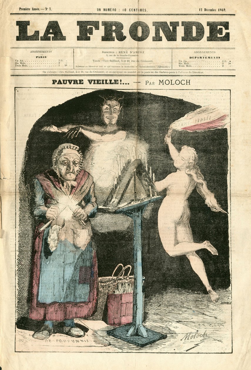 Omslag till "La Fronde (1869-1870)", nummer 7, Satirical in Color av Moloch