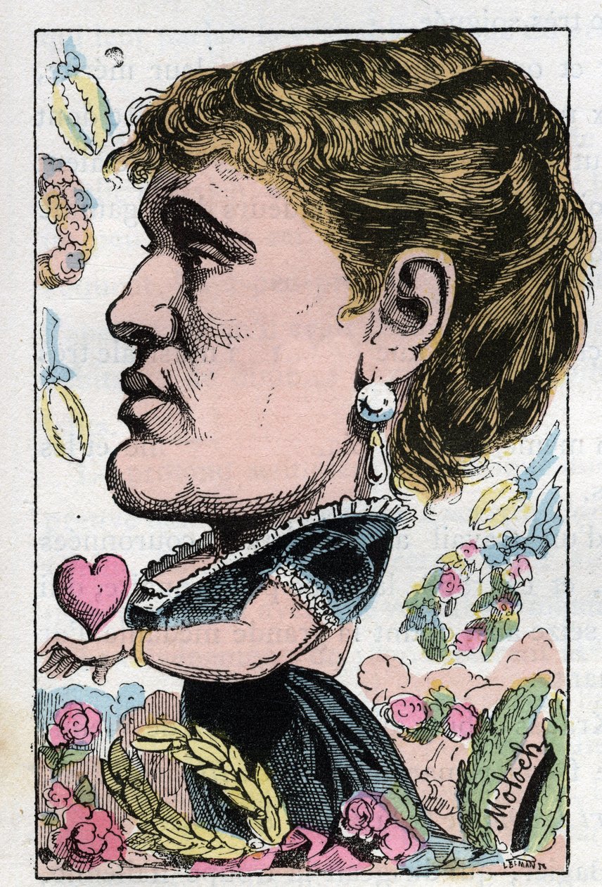 Porträtt av Gabrielle Maria Krauss österrikisk sångerska (1842-1906) av Moloch