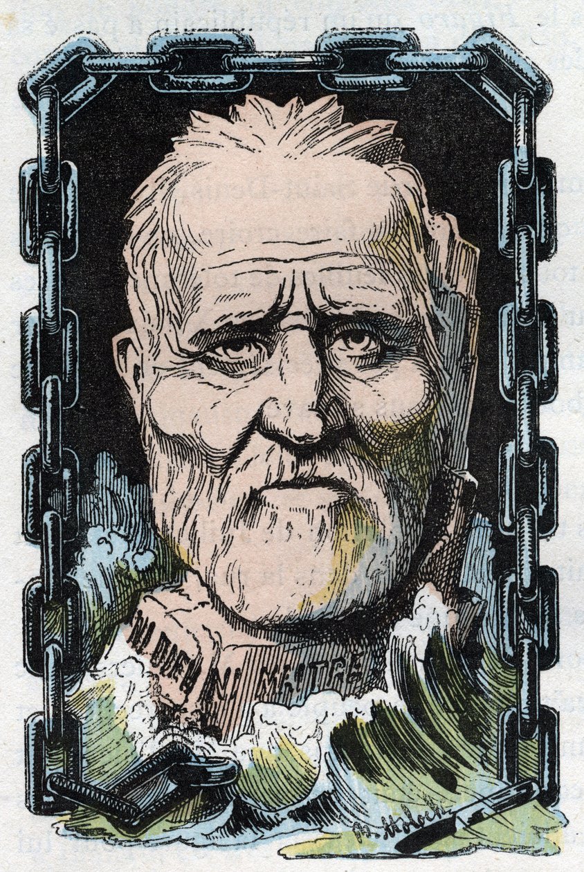 Porträtt av Louis Auguste (Louis-Auguste) Blanqui (1805-1881), fransk socialistteoretiker och revolutionär. av Moloch