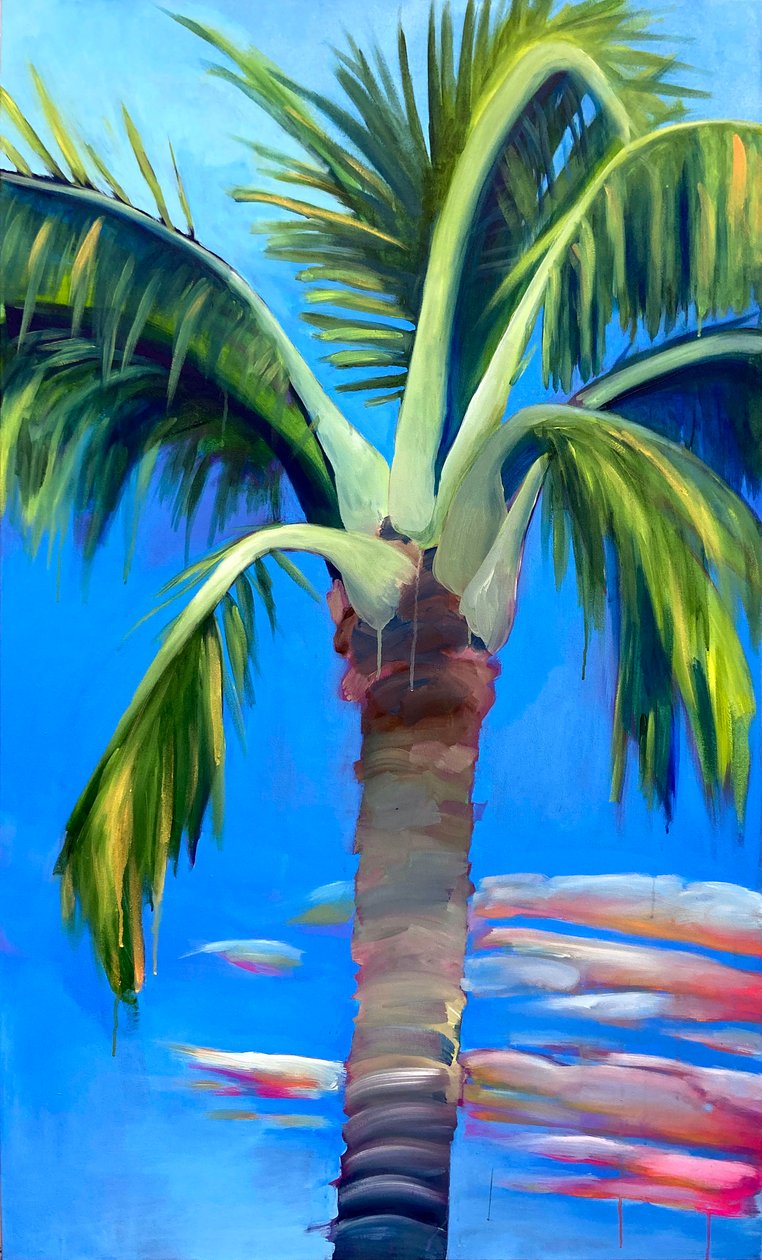 Like Wind Through My Palm, 2022 (akryl och flashe på duk) av Monica Perez Vega
