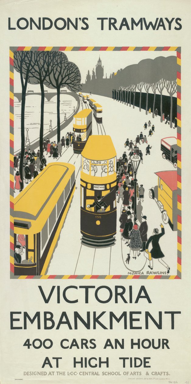 "Victoria Embankment", London County Council LCC Tramways affisch, 1926 av Monica Rawlins