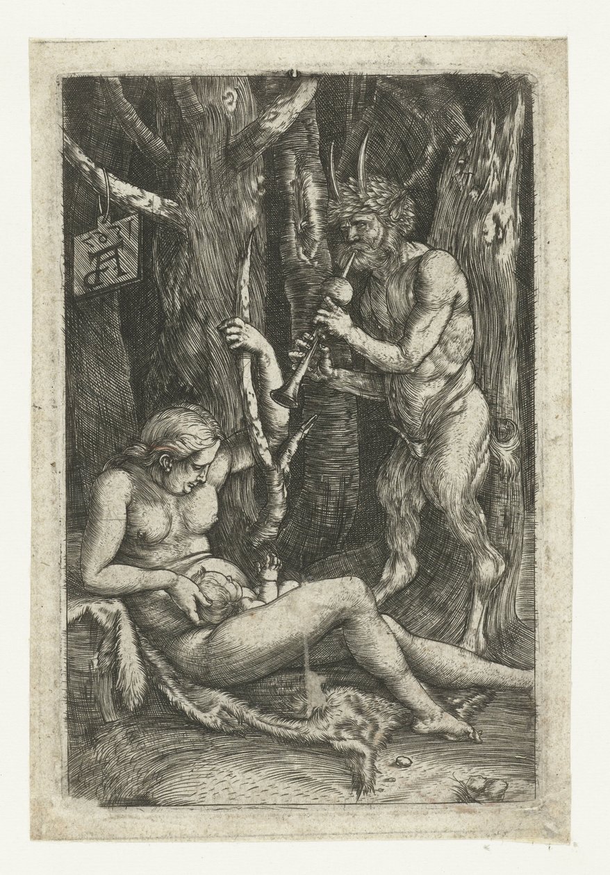 Satyrfamiljen av Monogrammist AD