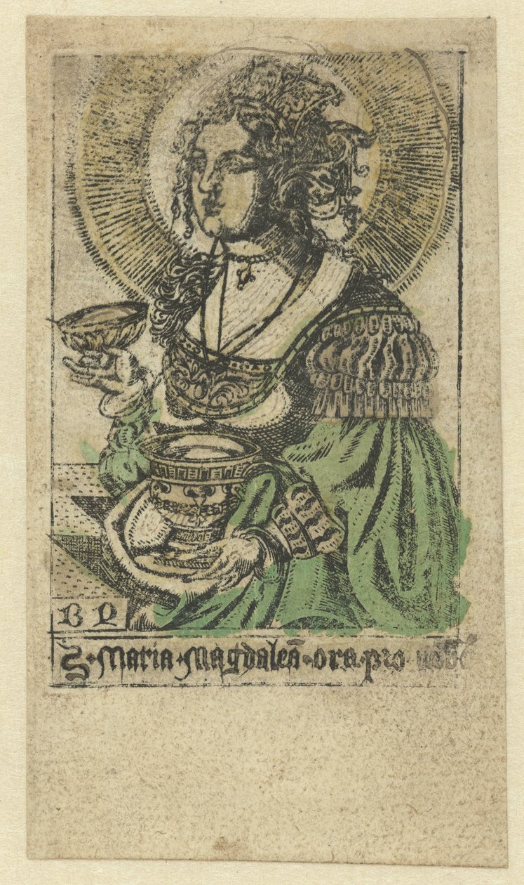 Maria Magdalena St. Maria Magdalena ber för oss (titel på objekt) av Monogrammist BD (graveur)