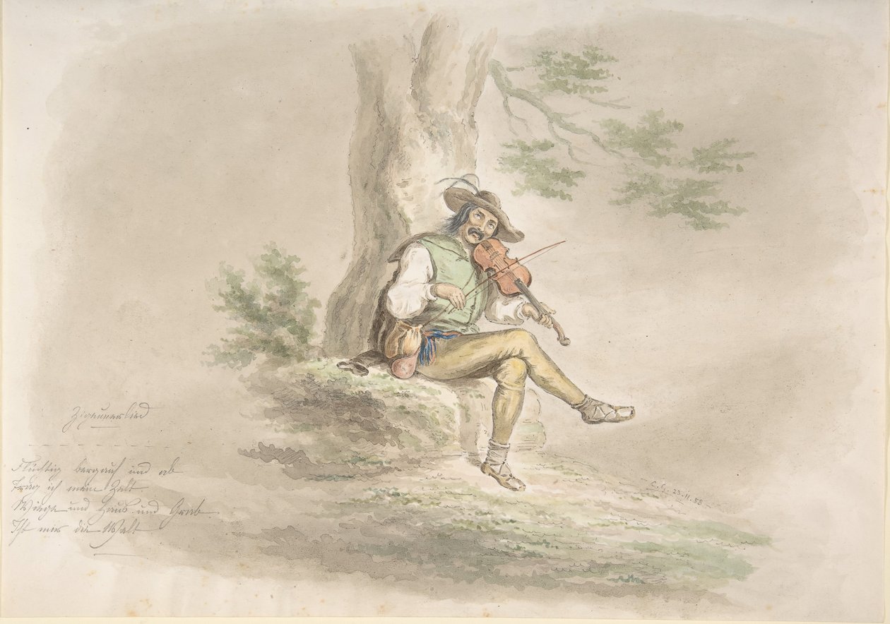 Zigenare spelman, 1858. av Monogrammist CG