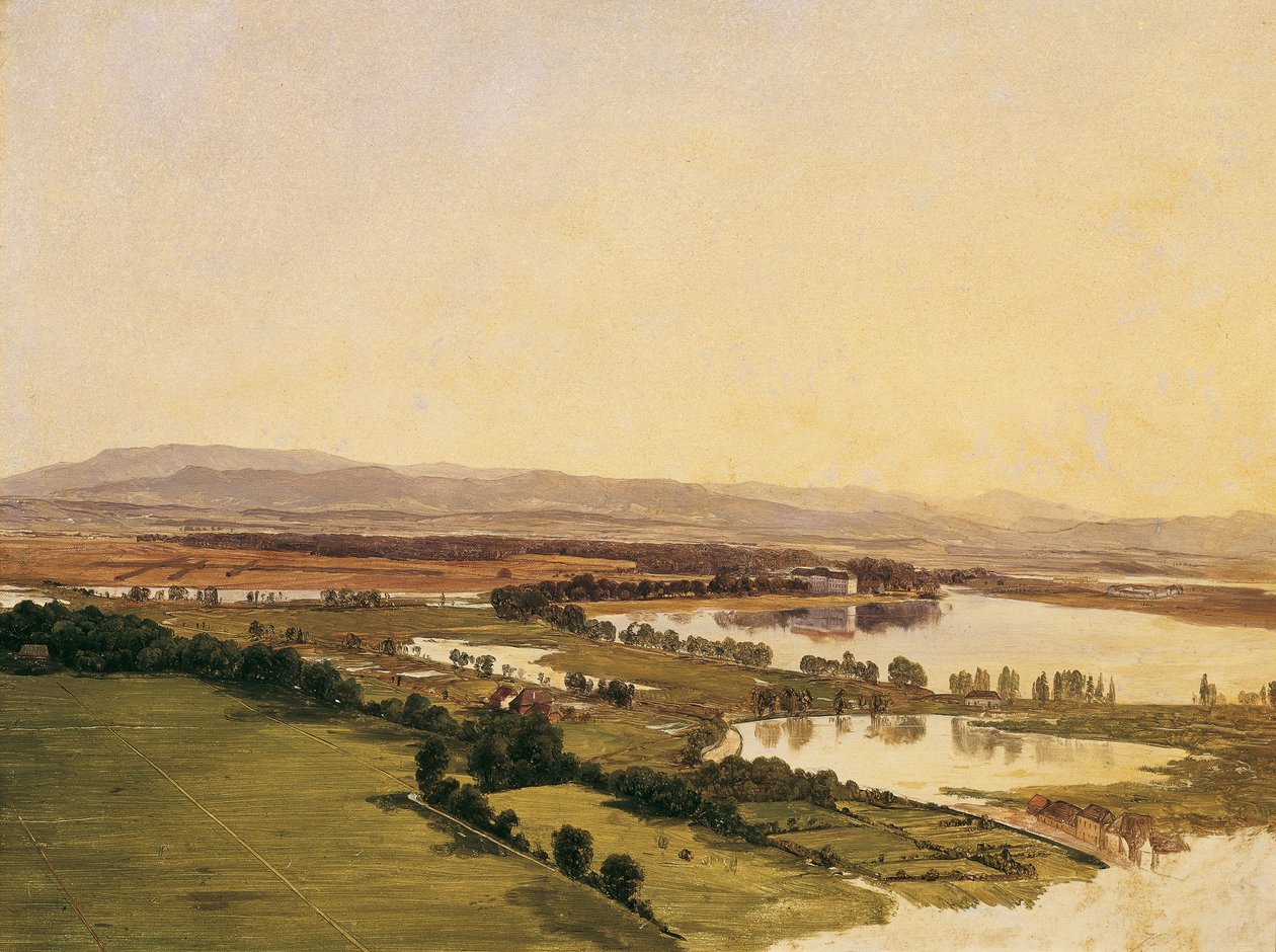 Landskap med slottet Inzersdorf (mot Anninger) av Monogrammist J.P.