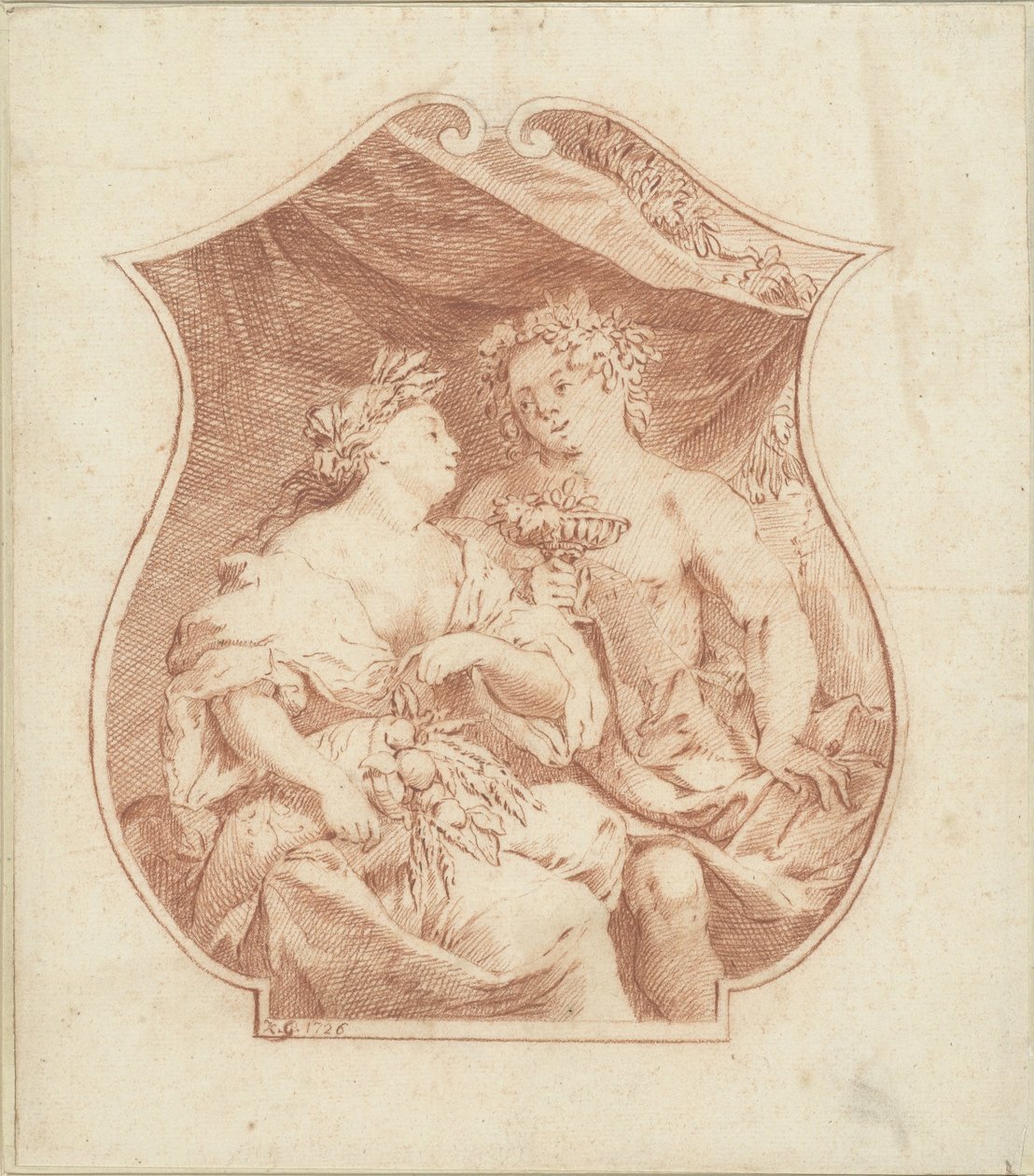 Bacchus och Ceres av Monogrammist KG