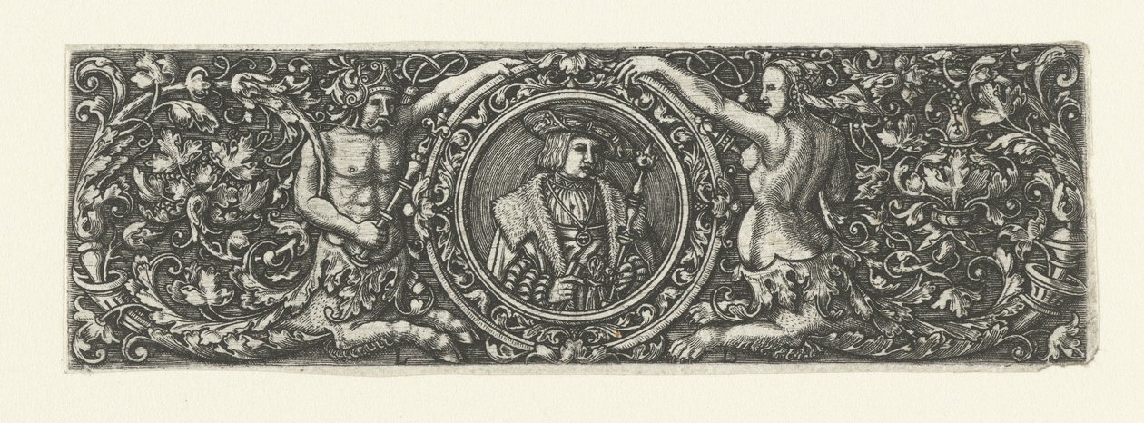 Fris med porträtt av Maximilian I i en medaljong av Monogrammist LB (Nederlanden)