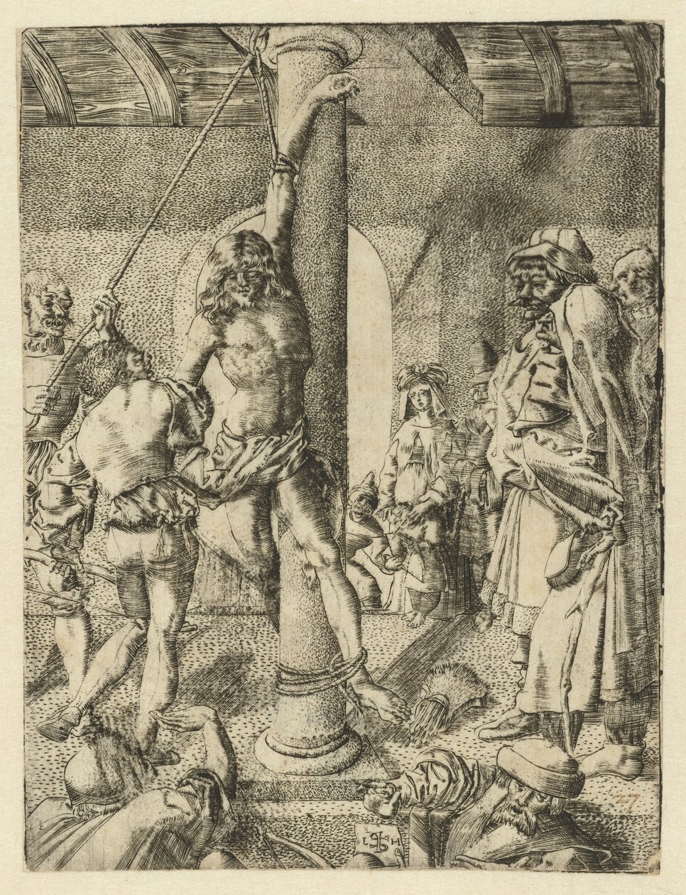 Sankt Sebastians martyrskap av Monogrammist LH (Nederlanden)