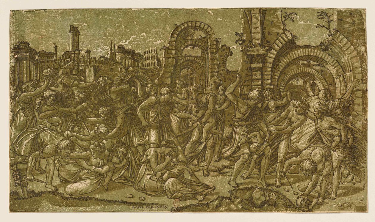 Massakern på de oskyldiga efter Raphael, 1544. av Monogrammist NDB