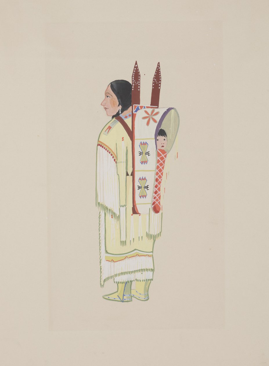 Kiowa Squaw, ca 1934 (akvarell) av Monroe Tsatoke