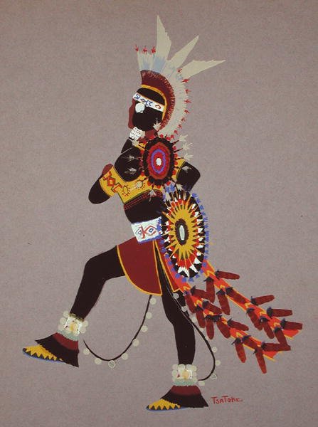 Warrior in Black (pochoir-tryck) av Monroe Tsatoke