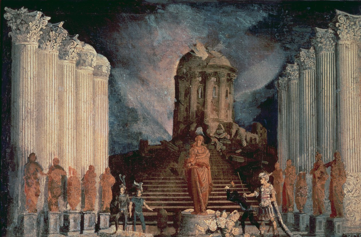 Förstörelse av Jerusalems tempel av Titus av Monsu Desiderio