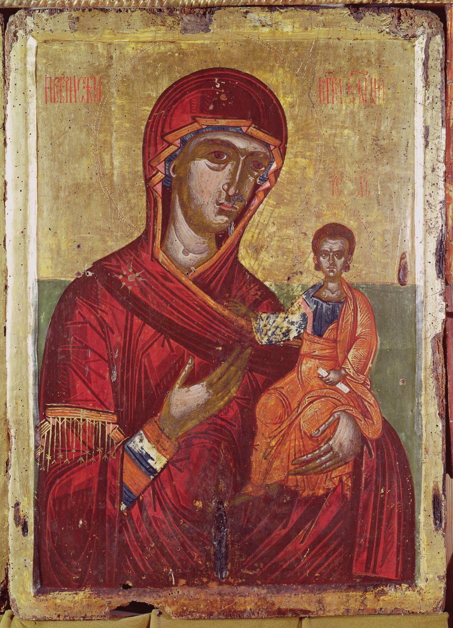 Iconostasis of Podvrh, Montenegro, Virgin and Child, 1665 (tempera och bladguld på panel) av Montenegran School