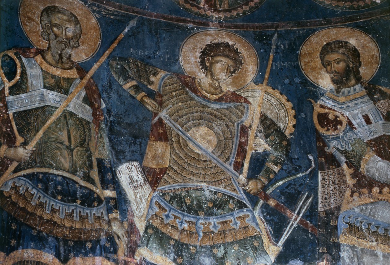 De heliga krigarna, Aretas, Nestor och Nicetas, 1407-18 av Morava School