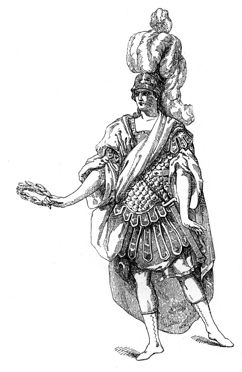 Kostym från den franska teatern, 1885. av Moreau
