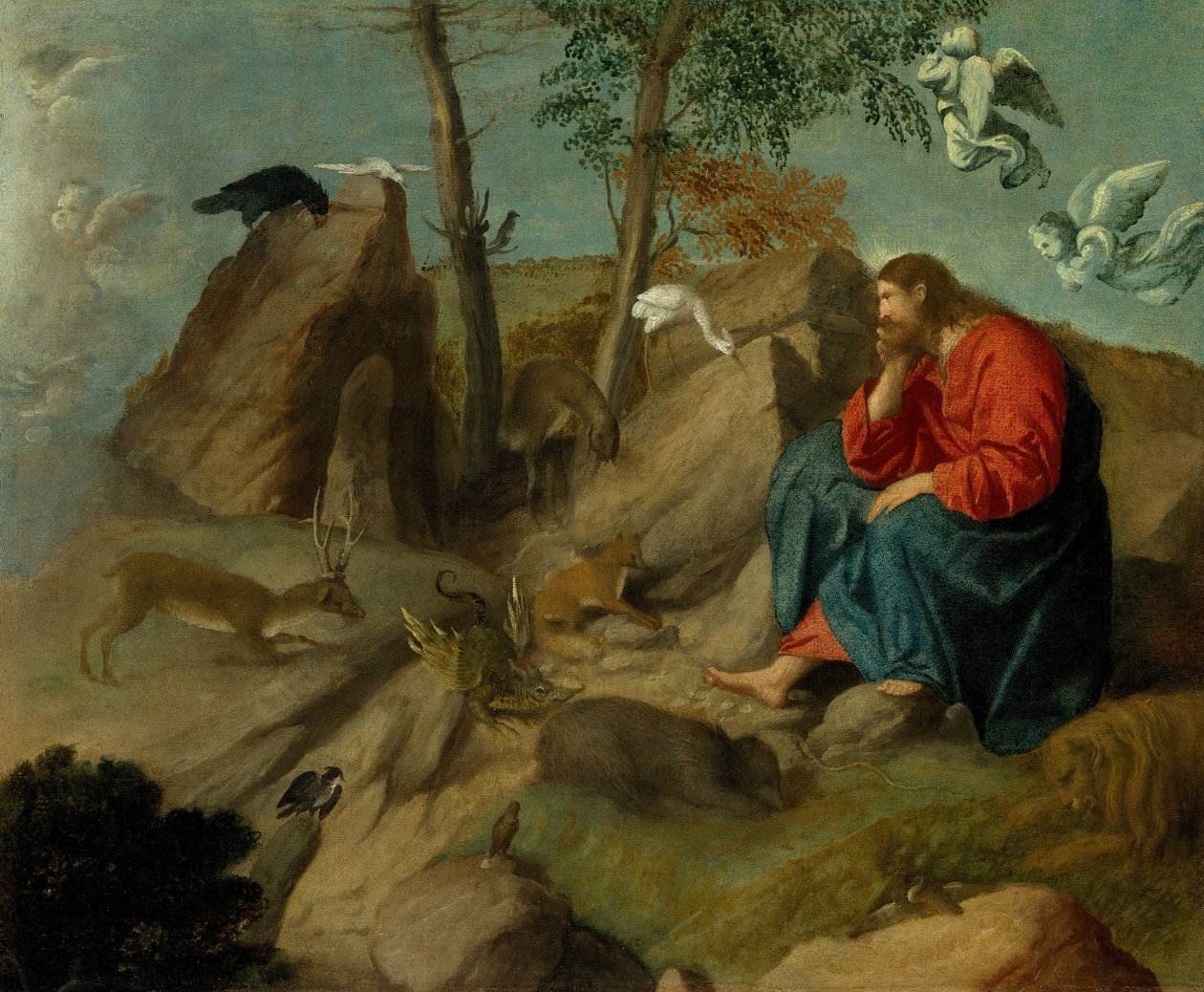 Kristus i vildmarken, ca 1515-20 av Moretto da Brescia