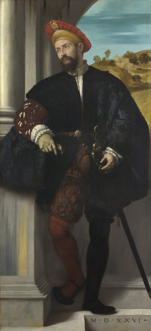 Porträtt av en man, 1526 av Moretto da Brescia