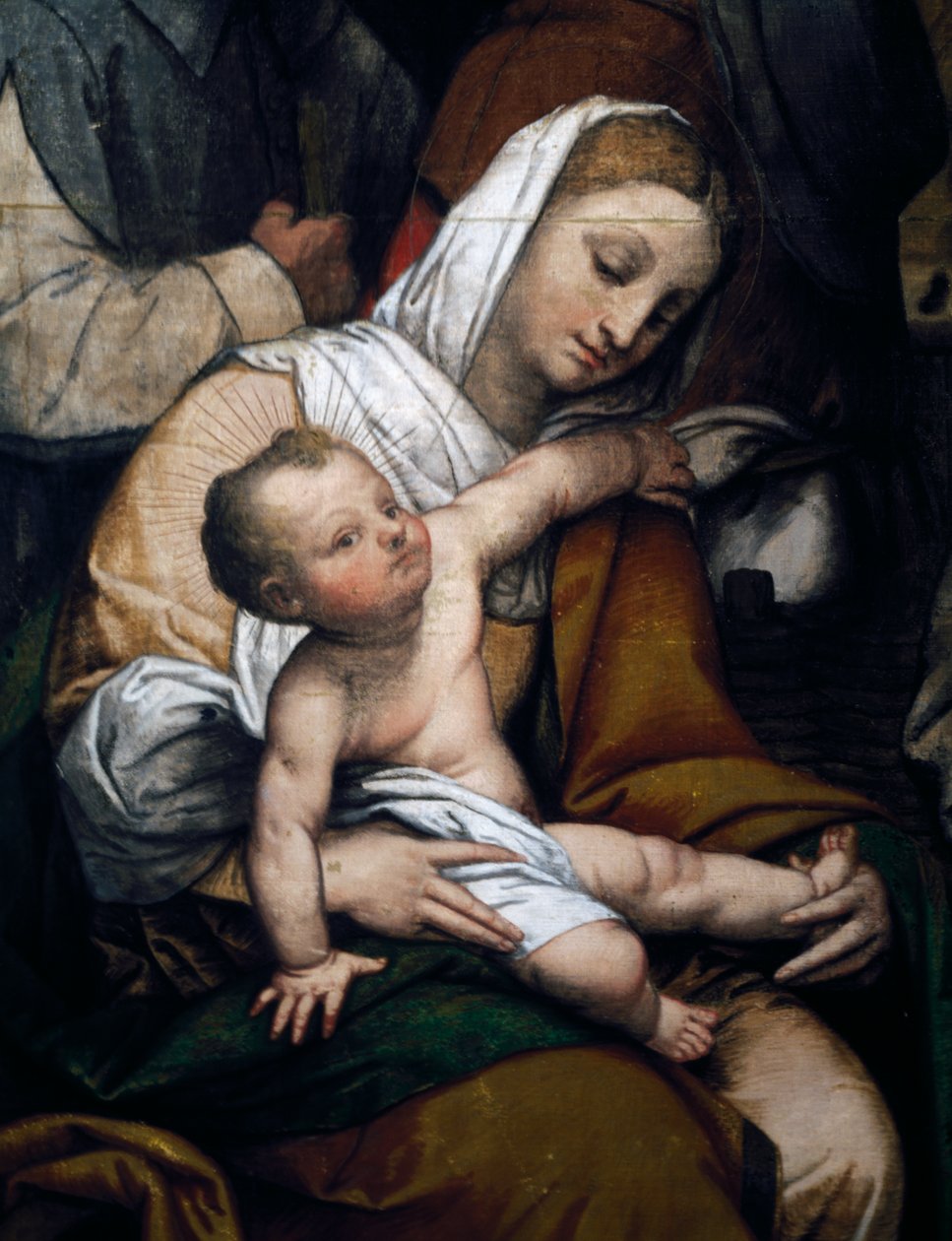 Nativity eller tillbedjan av herdar av Moretto da Brescia