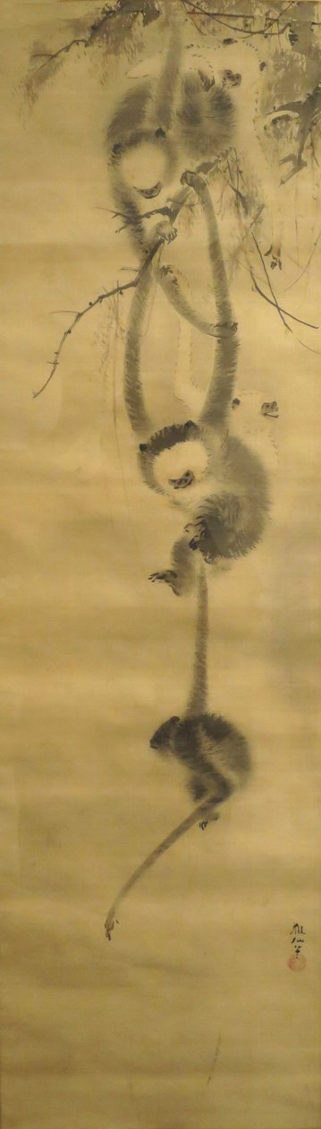 "Fem apor", tillskriven Mori Sosen, tidigt 1800-tal, Honolulu Museum of Art, 4916.1 av Mori Sosen