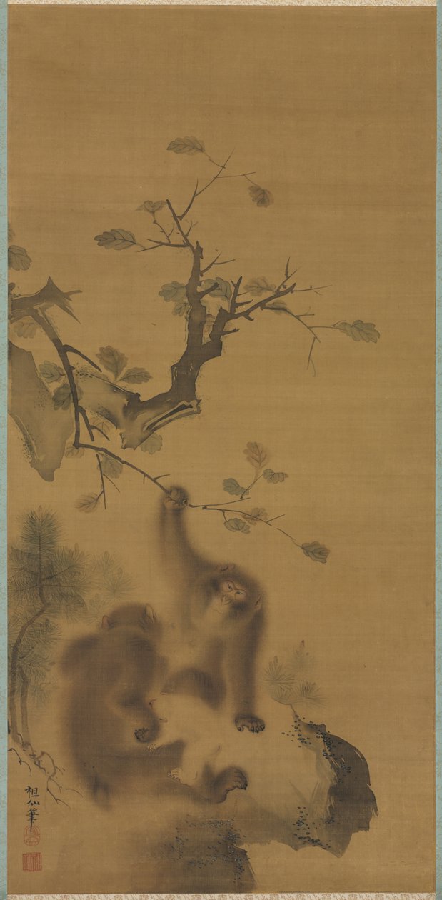 Apor på en klippavsats, 1615-1868. av Mori Sosen