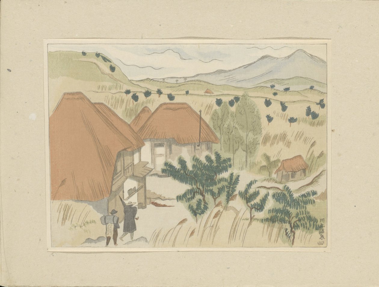 Kawakami varma källor Kawakami Onsen (titel på objekt) Del två, Aizu-området (serietitel) Dai nishu, Aizu no bu (serietitel) Tryck av japanska landskap (serietitel) Nihon fukei hanga (serietitel) av Morita Tsunetomo