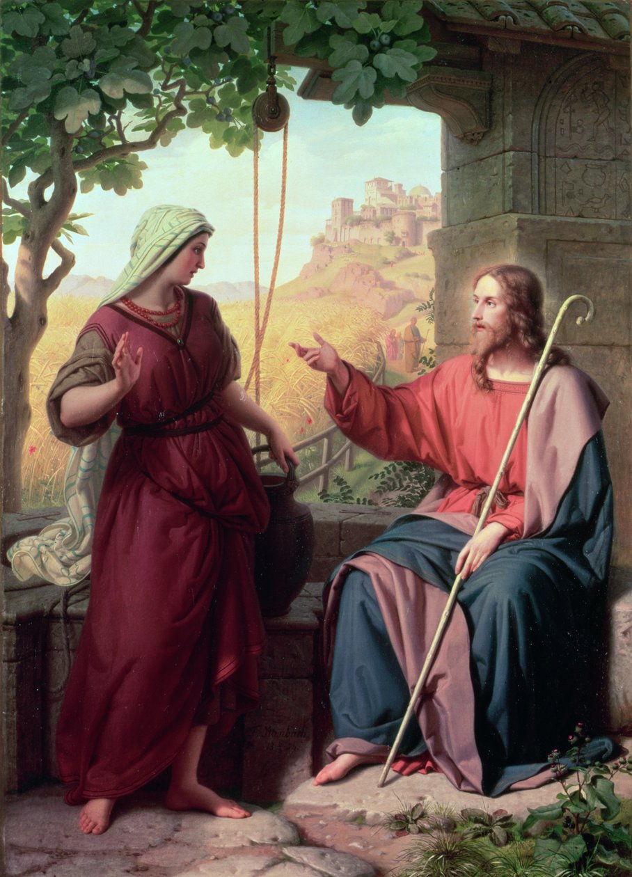 Kristus och Samariens kvinna vid brunnen, 1854 av Moritz Daniel Oppenheim