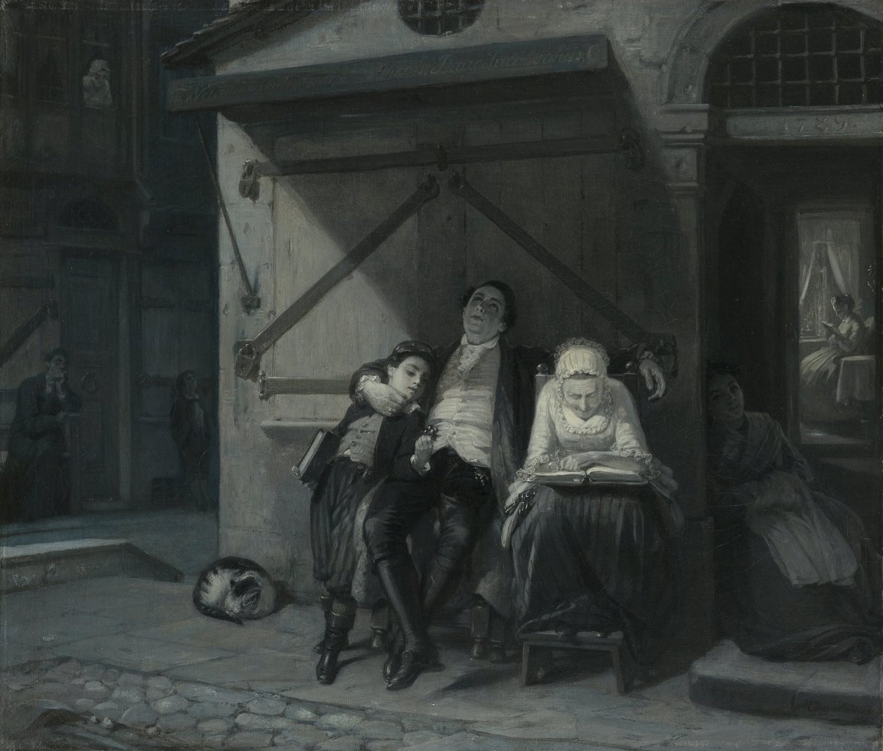 Sabbath Rest (Sabbath-Ruhe auf der Gasse) av Moritz Daniel Oppenheim