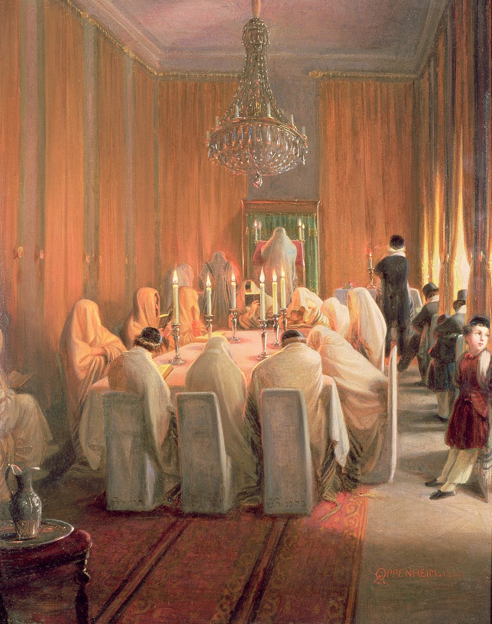Familjen Rothschild vid bön av Moritz Daniel Oppenheim