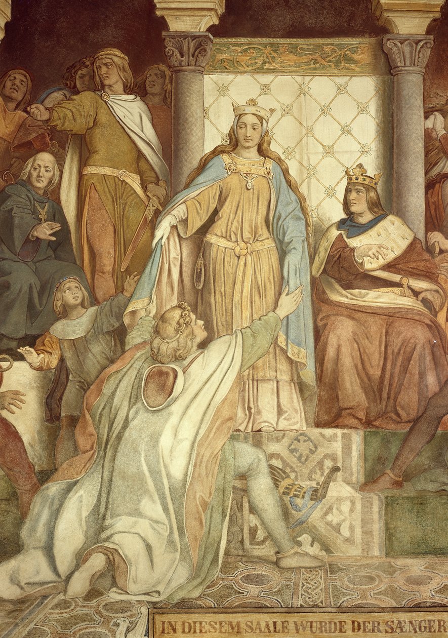 Detalj av Der Saengerkreis, Wartburg slott, c.184555 av Moritz Ludwig von Schwind