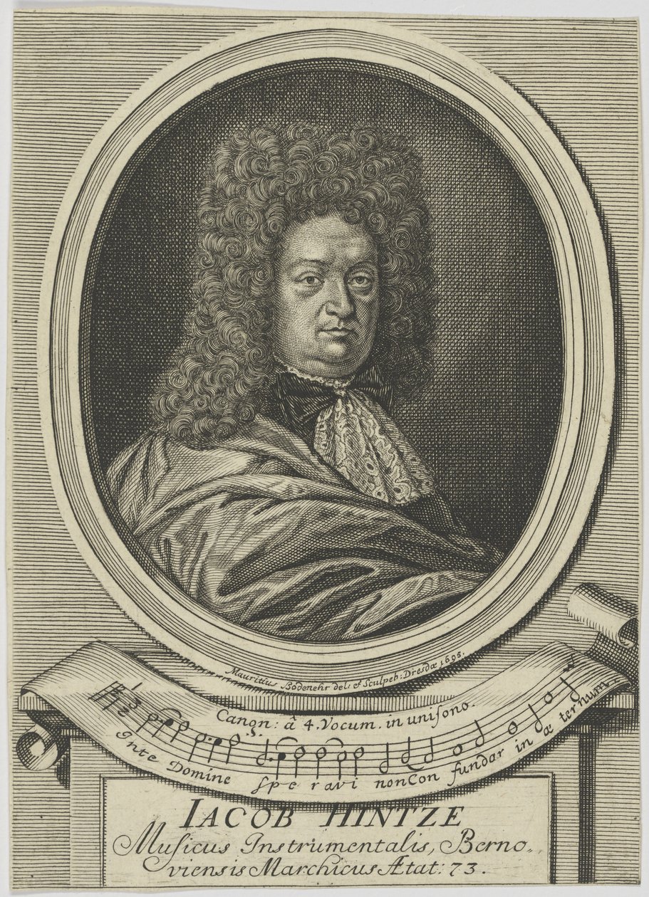 Porträtt av Jacob Hintze 1622-1702, 1695. av Moritz Bodenehr