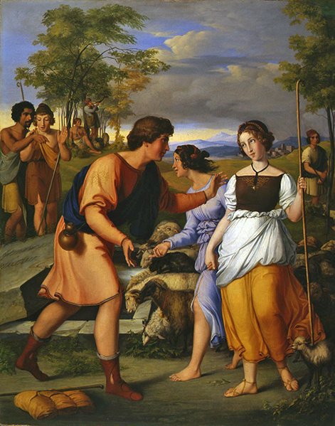 Rebecca & Eliezer vid brunnen av Moritz Daniel Oppenheim