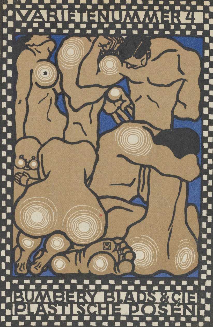 Vaudeville Akt 4: Bembury Blade & Cie, Plastic Poses Varieténummer 4: Bembury Blade & Cie..., 1907. av Moritz Jung