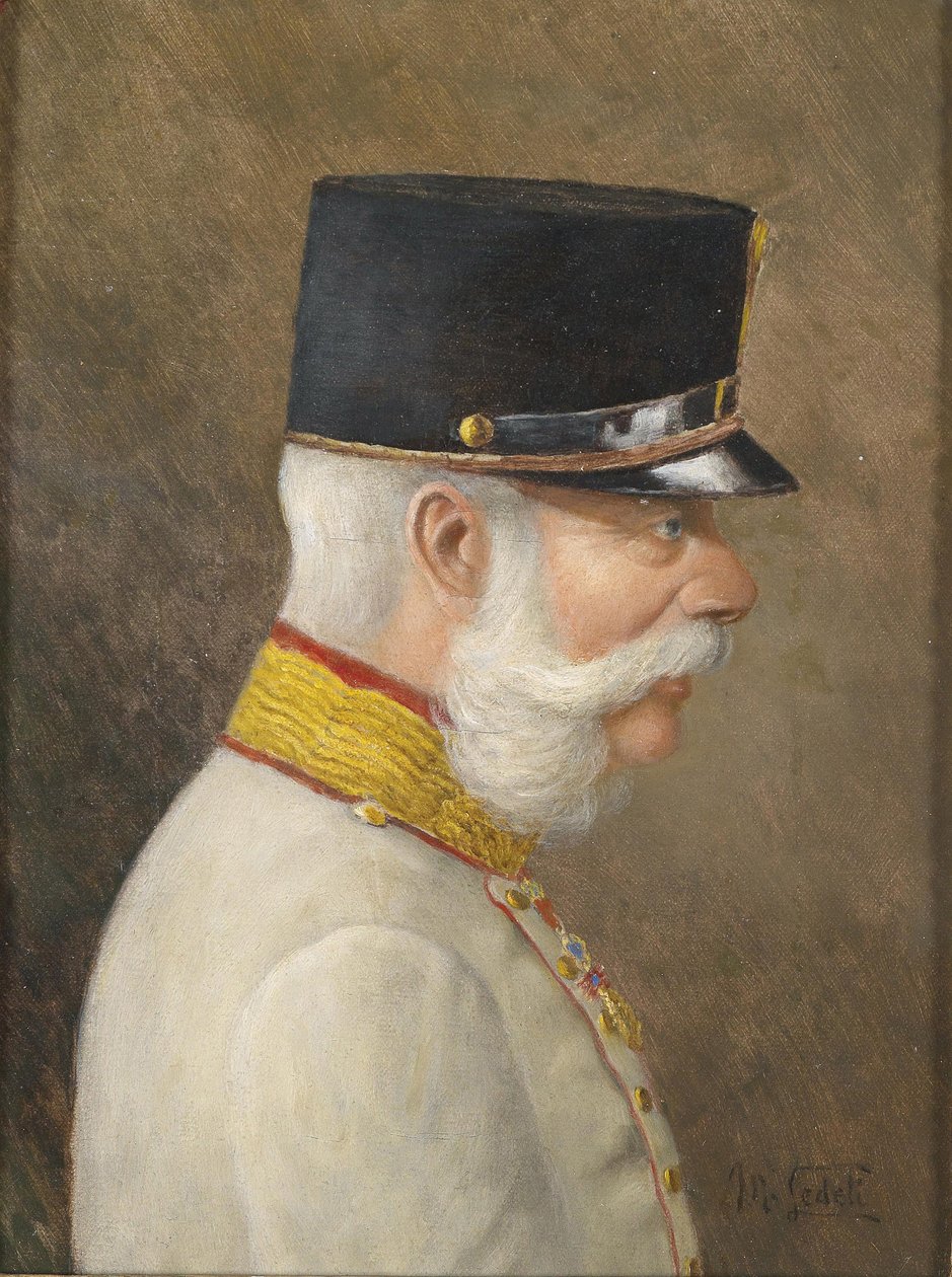 Porträtt av Franz Joseph I av Österrike av Moritz Ledeli