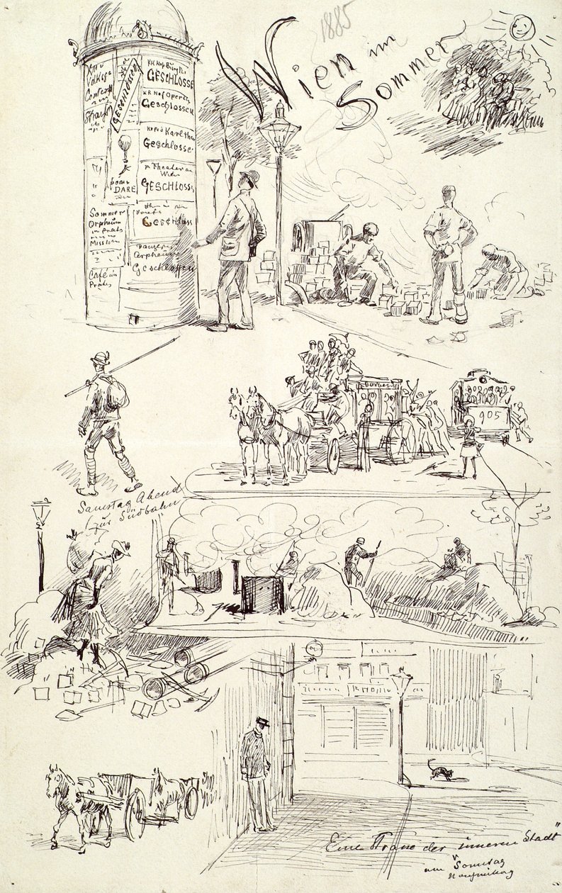 Wienertyper 1885 (Wien på sommaren) av Moritz Ledeli