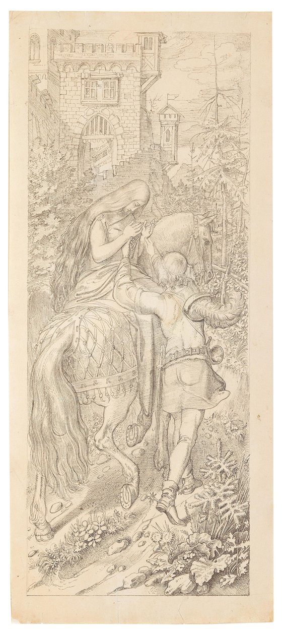 En scen ur sagan De sju korparna och deras trogna syster, 1830-1831. av Moritz Ludwig von Schwind