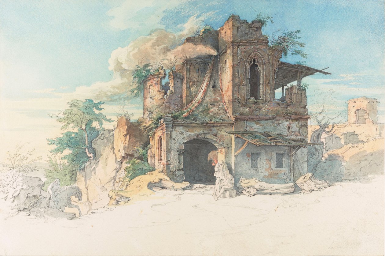 Illustration till balladen Der Gang nach dem Eisenhammer av Friedrich Schiller. av Moritz Ludwig von Schwind