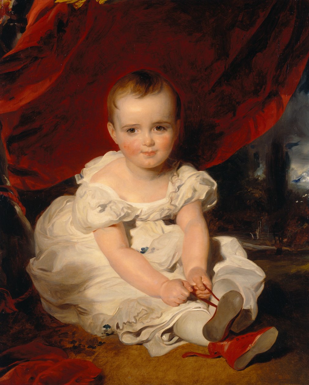 Tyska: Maria Theresia Isabella, Erzherzogin von Österreich (1816 Wien-1867 Albano), Königin beider Sizilien Maria Theresia Isabella, ärkehertiginna av Österrike (1816-1867), drottning av de två Sicilierna (1837-1859) av Moritz Michael Daffinger
