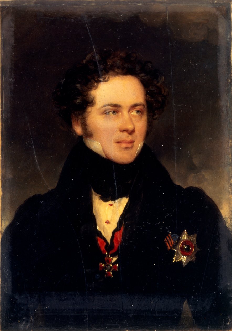 Porträtt av greve Alexey Alexeyevich Perovsky 1787-1837, författaren Antony Pogorelsky, 1827 av Moritz Michael Daffinger