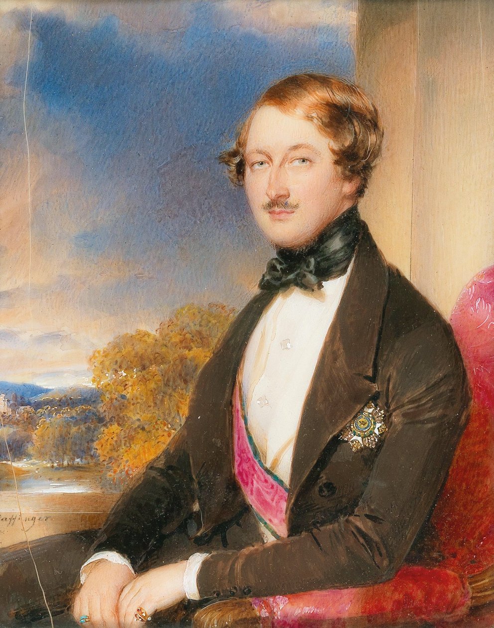 Porträtt av greve Anton Karl Palffy von Erdöd 1793-1879. av Moritz Michael Daffinger