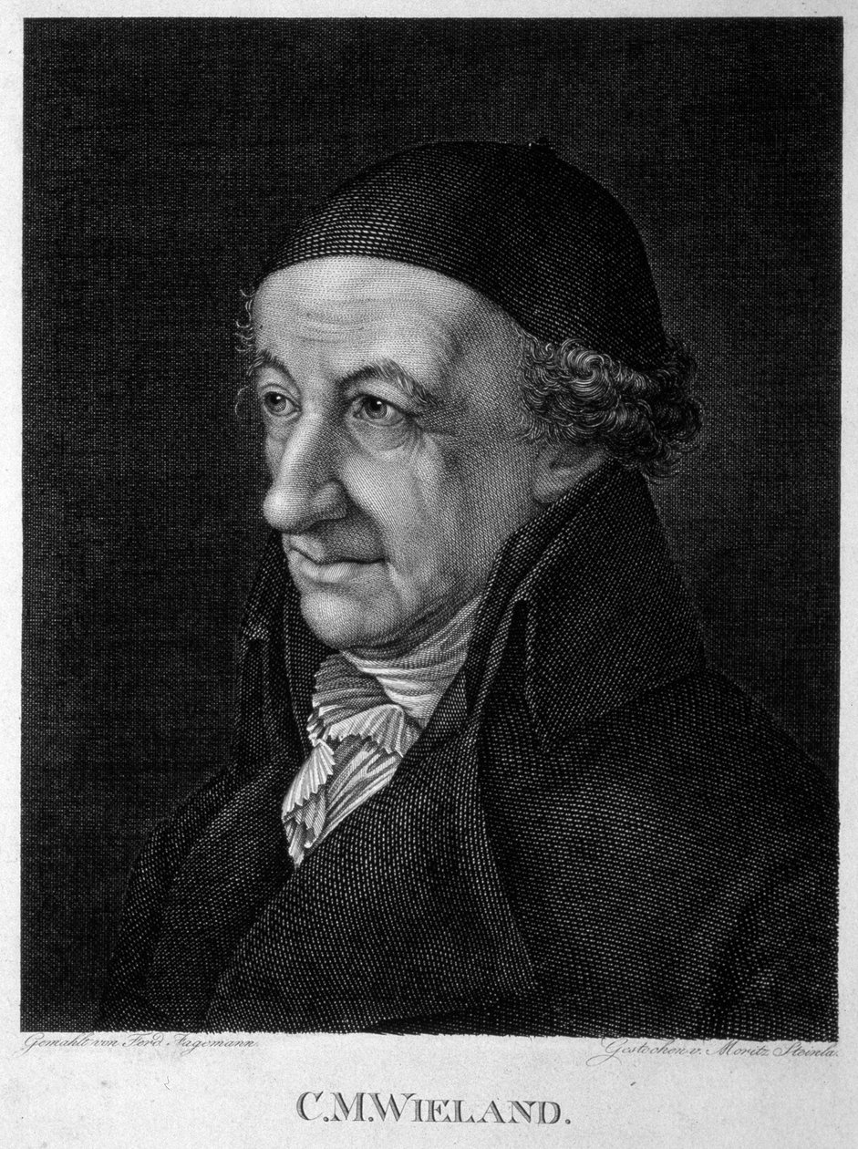 Porträtt av poeten och författaren Christoph Martin Wieland 1733-1813, 1800-talet. av Moritz Steinla