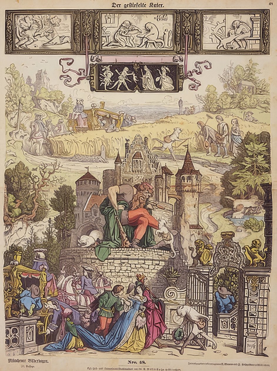 Puss in Boots (München bildblad nr 48). 1850 av Moritz Ludwig von Schwind