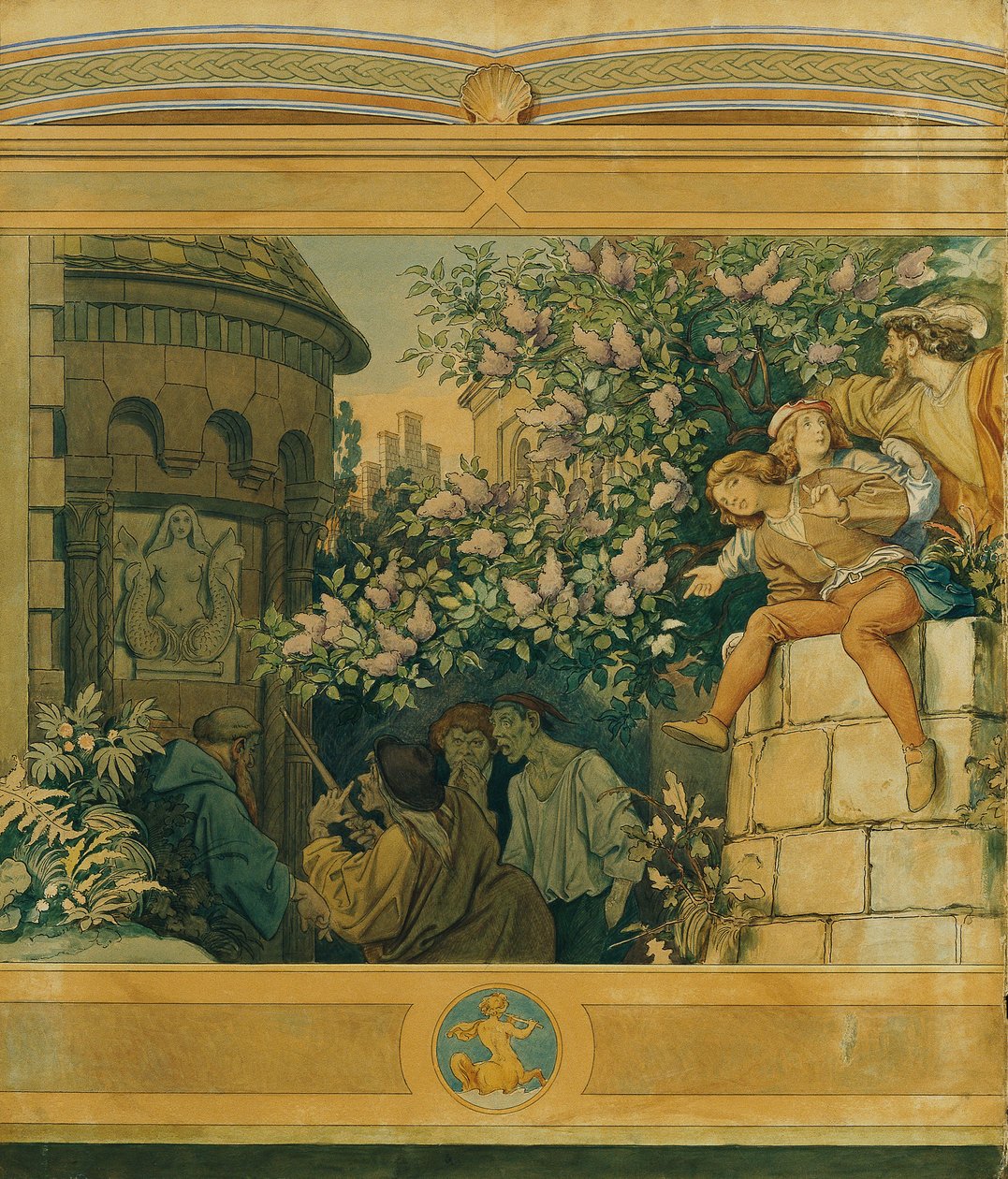 Den vackra Melusine: VI. De onda tungorna av Moritz Ludwig von Schwind