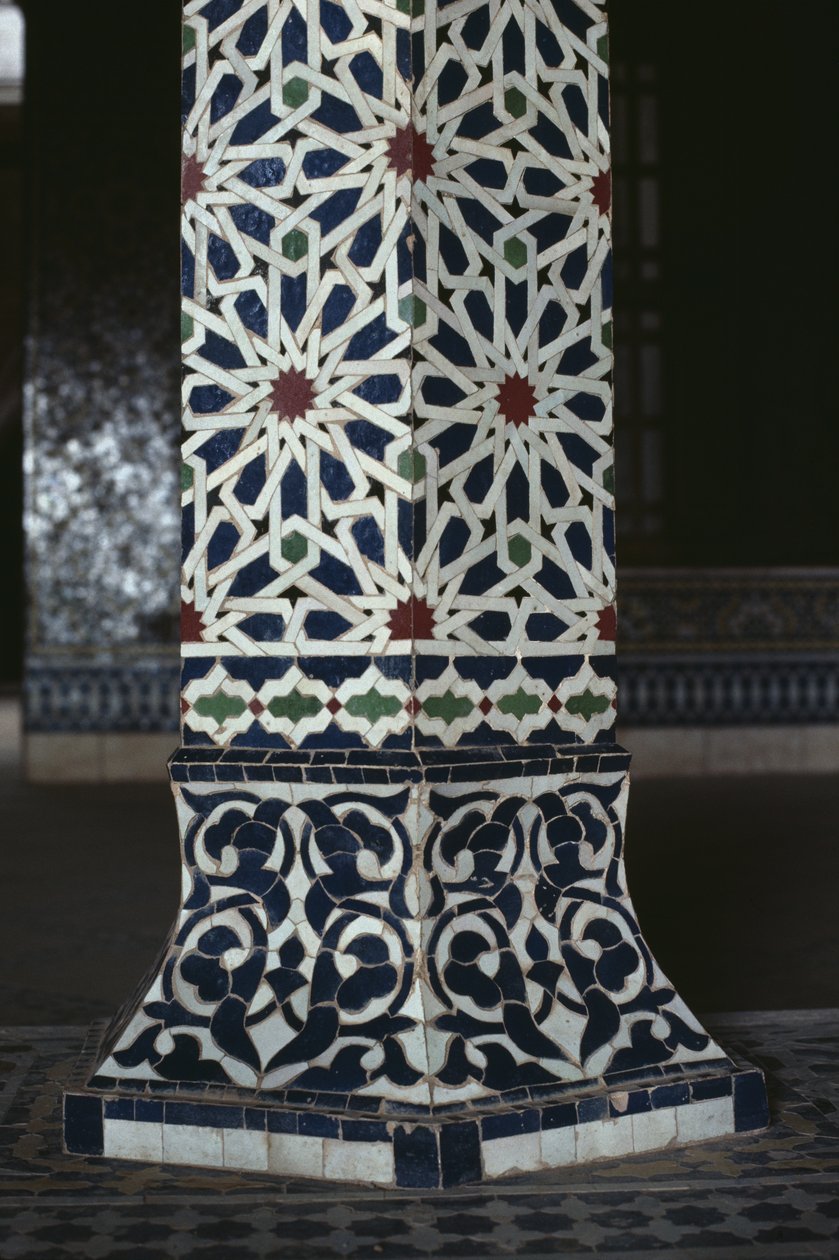 Kasbah of Thamiel glaoui, zellij kakel, detalj (keramik) av Moroccan School