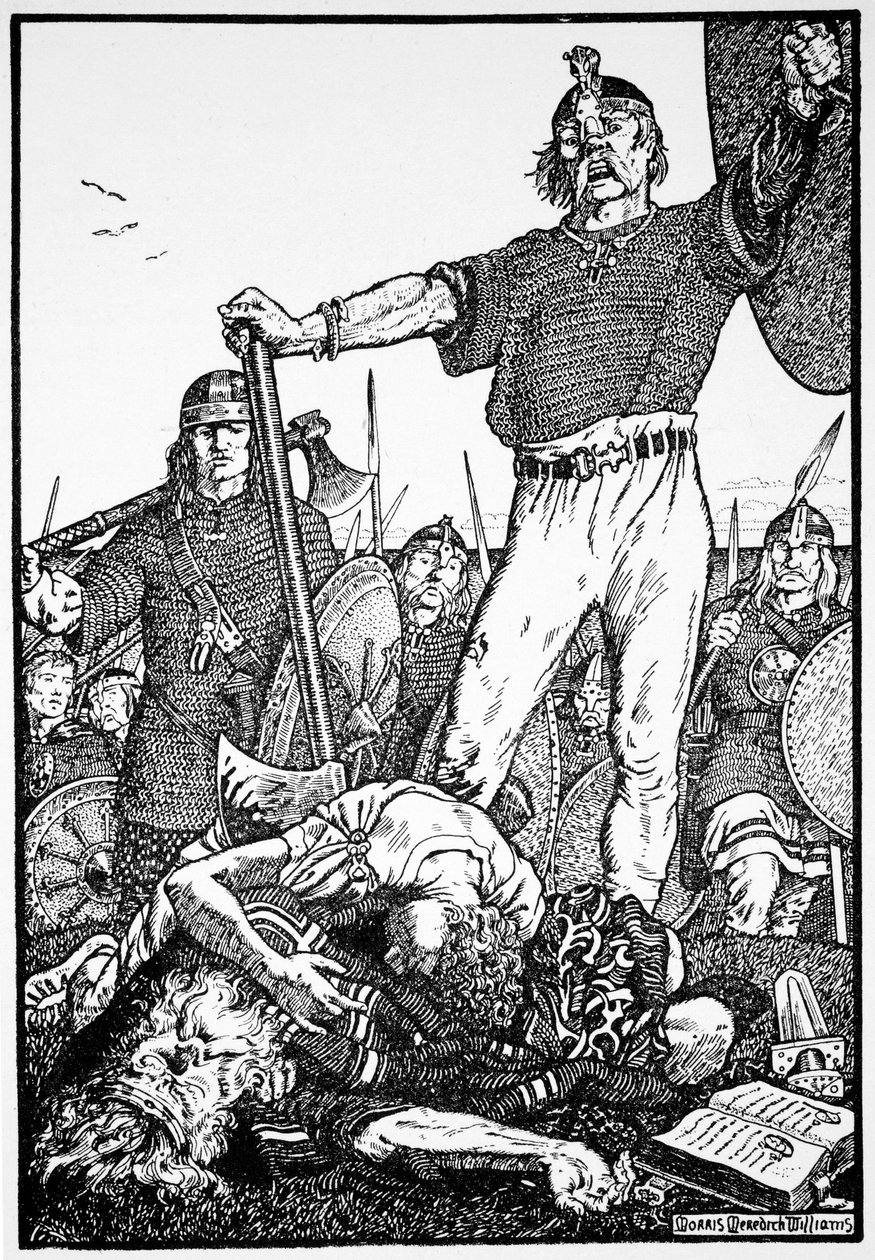 Brian Borus död i slaget vid Clontarf, Irland, 1014 1913. av Morris Meredith Williams